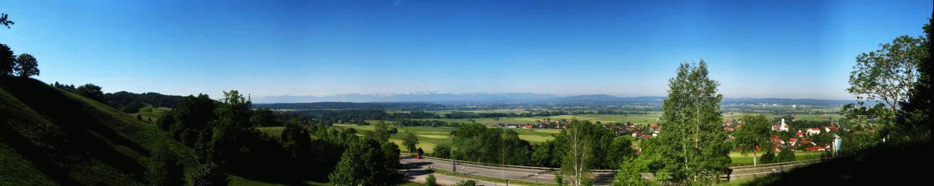 Blick vom Hirschberg auf Weilheim, click to zoom